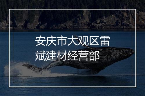 安庆市大观区雷斌建材经营部