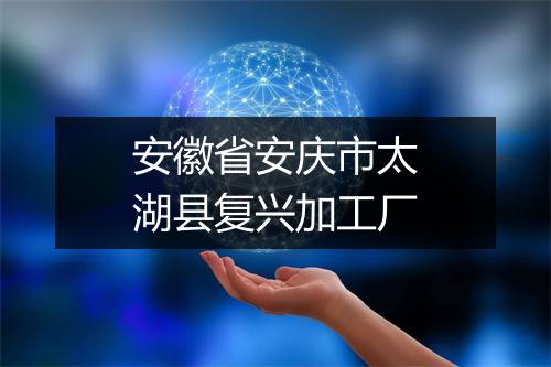 安徽省安庆市太湖县复兴加工厂
