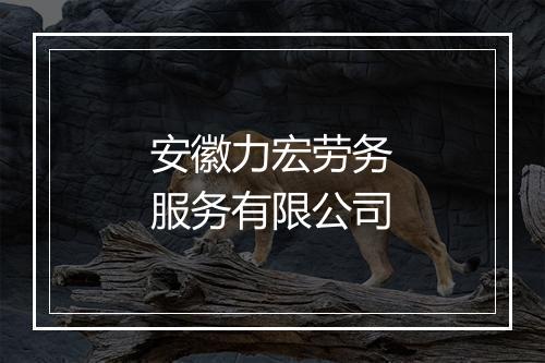安徽力宏劳务服务有限公司