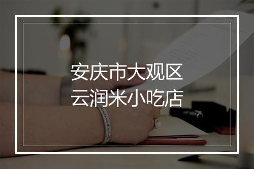 安庆市大观区云润米小吃店