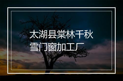 太湖县棠林千秋雪门窗加工厂