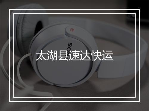 太湖县速达快运