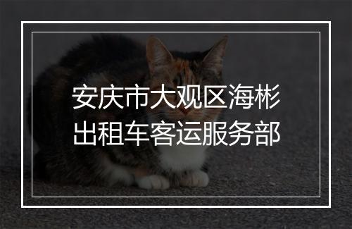 安庆市大观区海彬出租车客运服务部
