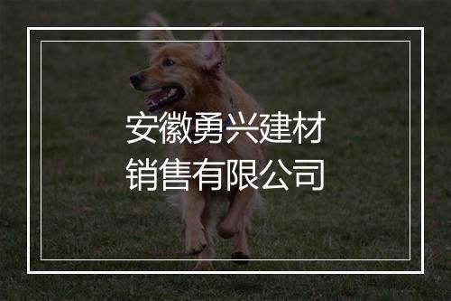 安徽勇兴建材销售有限公司