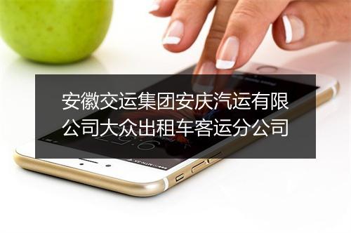 安徽交运集团安庆汽运有限公司大众出租车客运分公司