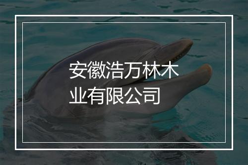 安徽浩万林木业有限公司
