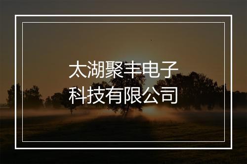 太湖聚丰电子科技有限公司