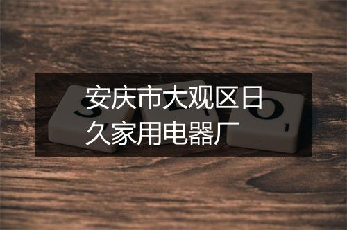 安庆市大观区日久家用电器厂