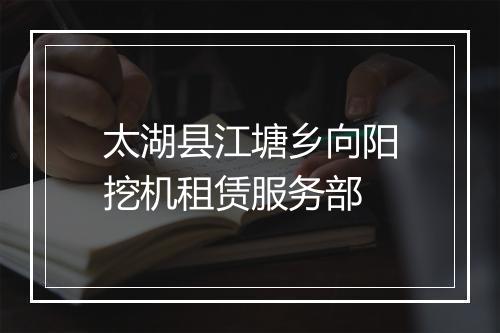 太湖县江塘乡向阳挖机租赁服务部