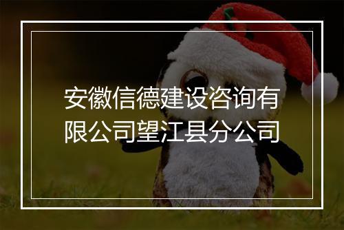 安徽信德建设咨询有限公司望江县分公司