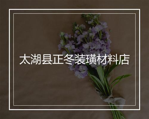 太湖县正冬装璜材料店