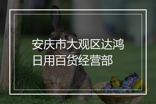 安庆市大观区达鸿日用百货经营部