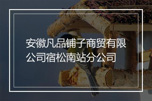 安徽凡品铺子商贸有限公司宿松南站分公司