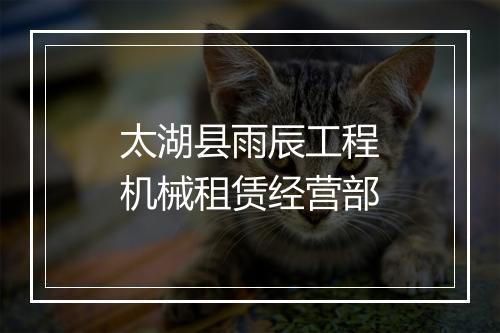 太湖县雨辰工程机械租赁经营部