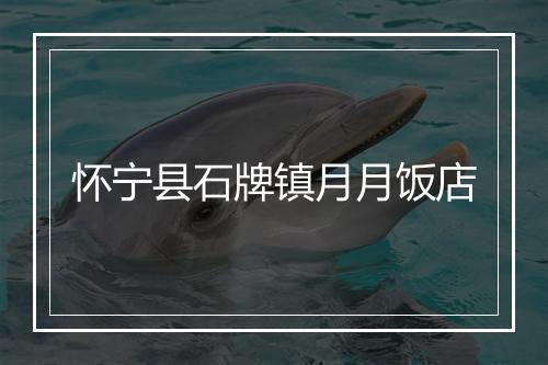 怀宁县石牌镇月月饭店