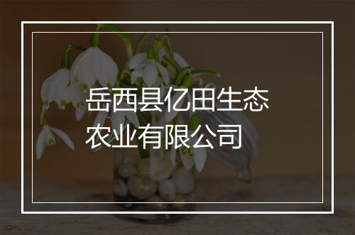 岳西县亿田生态农业有限公司