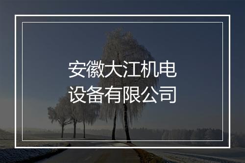 安徽大江机电设备有限公司