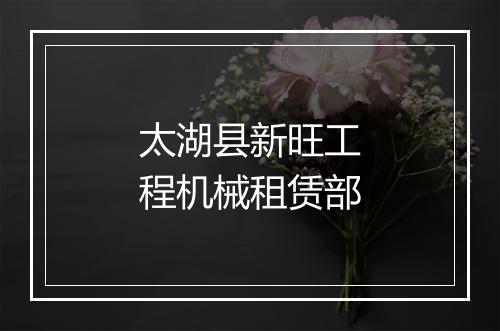 太湖县新旺工程机械租赁部