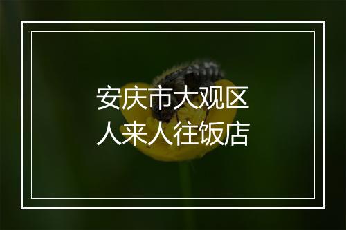 安庆市大观区人来人往饭店
