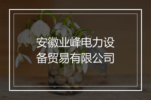 安徽业峰电力设备贸易有限公司