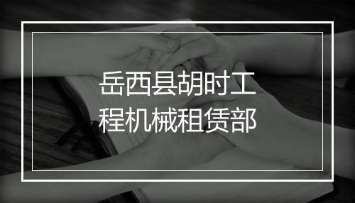 岳西县胡时工程机械租赁部