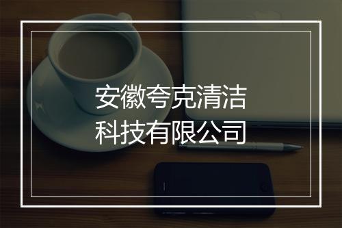 安徽夸克清洁科技有限公司