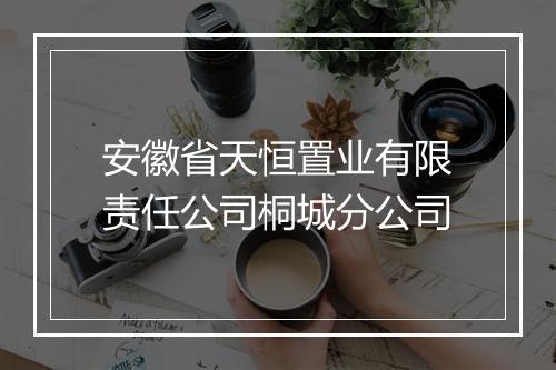 安徽省天恒置业有限责任公司桐城分公司