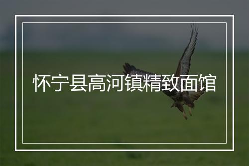 怀宁县高河镇精致面馆