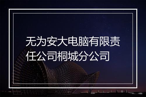 无为安大电脑有限责任公司桐城分公司