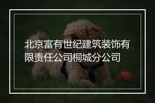 北京富有世纪建筑装饰有限责任公司桐城分公司