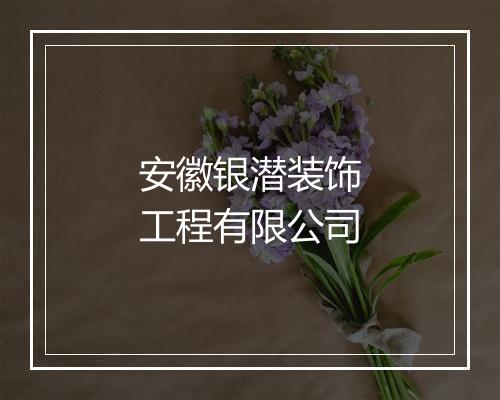 安徽银潜装饰工程有限公司