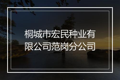 桐城市宏民种业有限公司范岗分公司