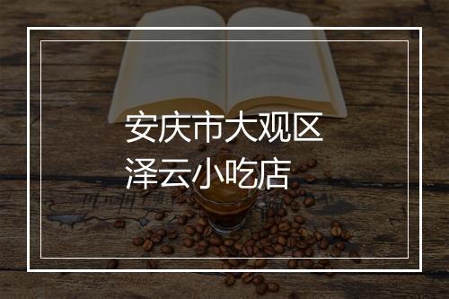 安庆市大观区泽云小吃店