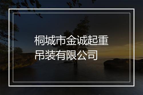 桐城市金诚起重吊装有限公司