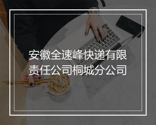安徽全速峰快递有限责任公司桐城分公司