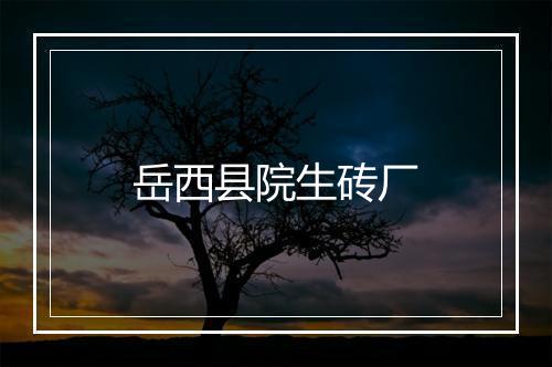 岳西县院生砖厂