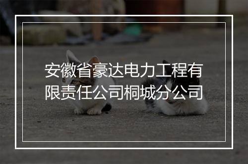 安徽省豪达电力工程有限责任公司桐城分公司
