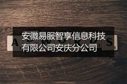 安徽易服智享信息科技有限公司安庆分公司