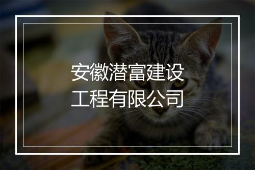 安徽潜富建设工程有限公司