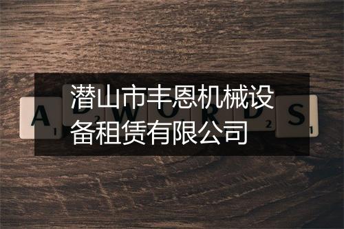 潜山市丰恩机械设备租赁有限公司