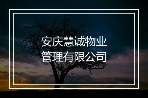 安庆慧诚物业管理有限公司