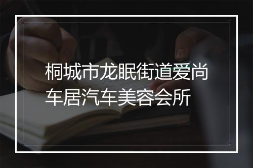 桐城市龙眠街道爱尚车居汽车美容会所