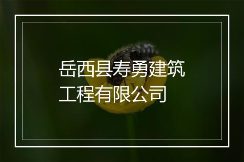 岳西县寿勇建筑工程有限公司