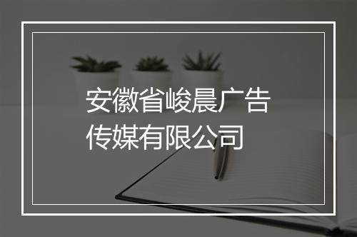 安徽省峻晨广告传媒有限公司