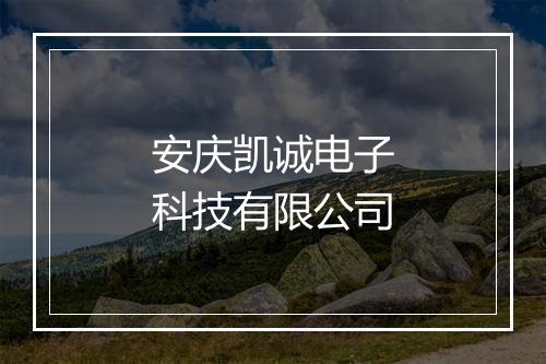 安庆凯诚电子科技有限公司