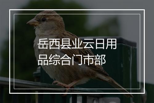 岳西县业云日用品综合门市部