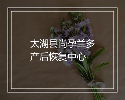 太湖县尚孕兰多产后恢复中心
