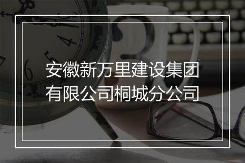 安徽新万里建设集团有限公司桐城分公司