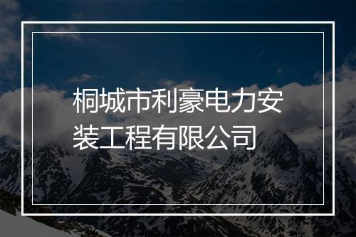 桐城市利豪电力安装工程有限公司