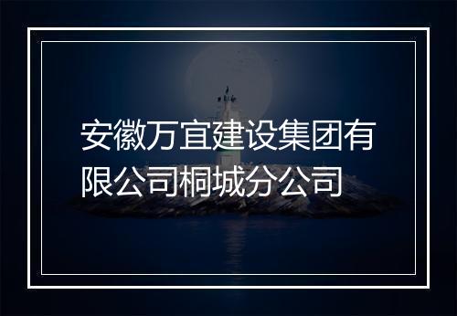 安徽万宜建设集团有限公司桐城分公司